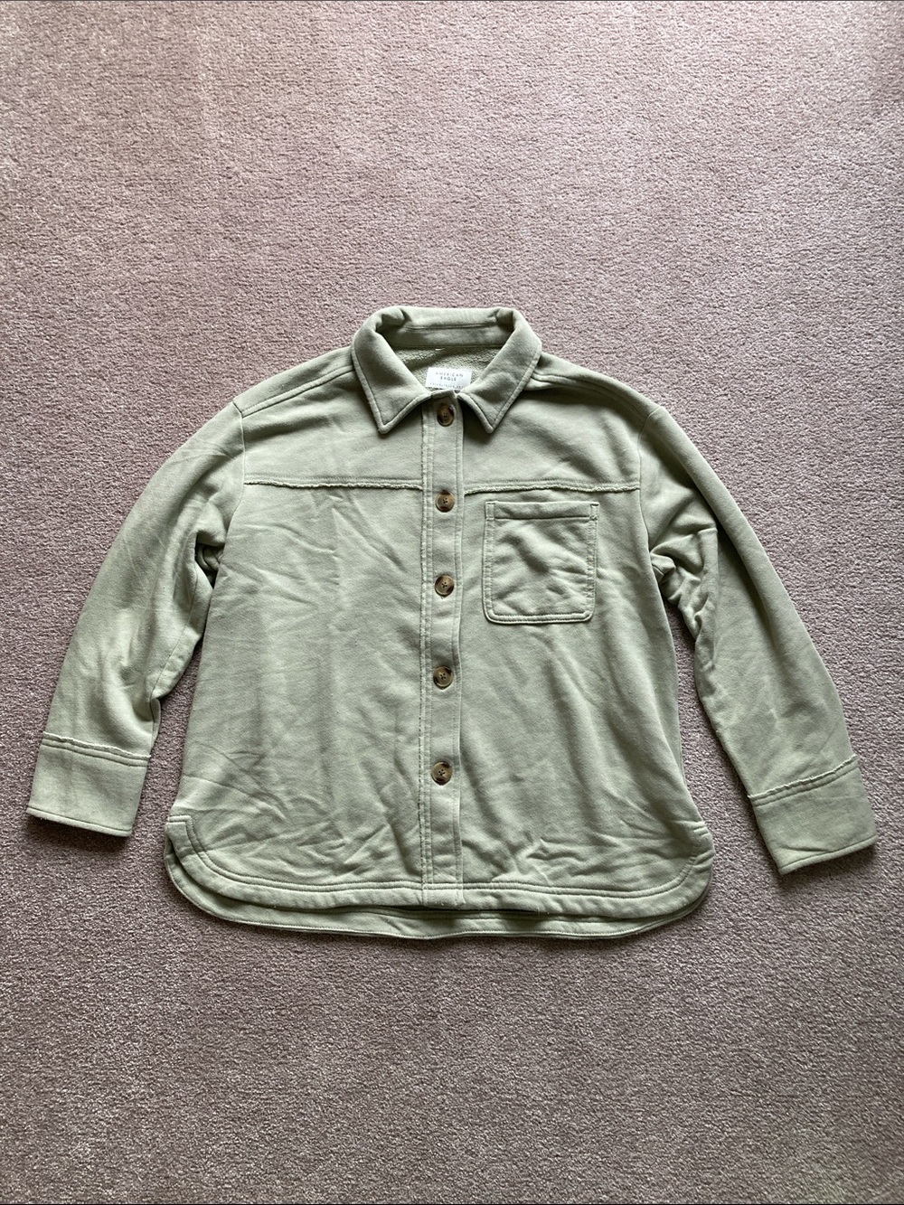 American Eagle Outfitters Light Green Button Up Sweater Size Small